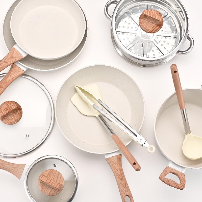 12-Piece Granite Cookware Set: Frying Pan, Wok, Soup Pot, and More - Ideal Holiday Gift!