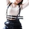 Black Pu Leather Harness Strap Belts Women Lingerie Body Chain Jewelry Bondage Cage Sculpting Harness Sexy Goth Festival Jewelry