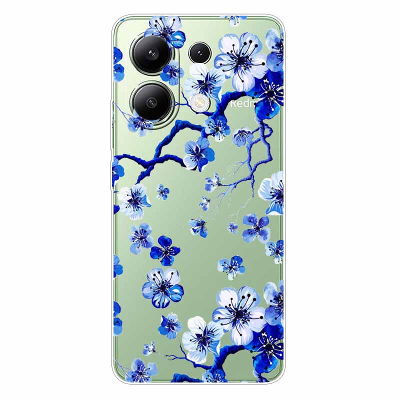 For Xiaomi Redmi Note 13 4G Case TPU Clear Soft Cute Girl Paint Cover For Redmi Note 13 4G Case Note13 Transparent Silicone
