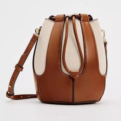 Canvas-Beuteltasche mit Kordelzug für Damen, Designer-Handtaschen, luxuriöse Schultertaschen, Umhängetaschen, Handy-Clutch, Patchwork