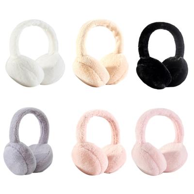 Cache-oreilles en fausse fourrure pour hommes et femmes, chaud et mignon, bandeau coupe-vent pour l'extérieur, couleur unie, pliable, moelleux, couvre-oreilles
