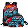 Trendy Popular Novelty game pad 3D Printed 3pcs/Set student School Bags Travel Notebook Backpack Crossbody Lunch bag Pencil Case