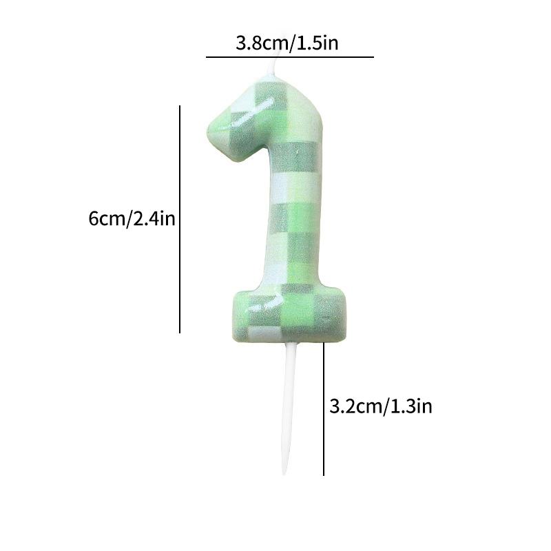 0-9 Number Candle Creative Birthday Cake Topper World Pixel Cake Candles Digital Children Baby Shower Digital Cake Decoration