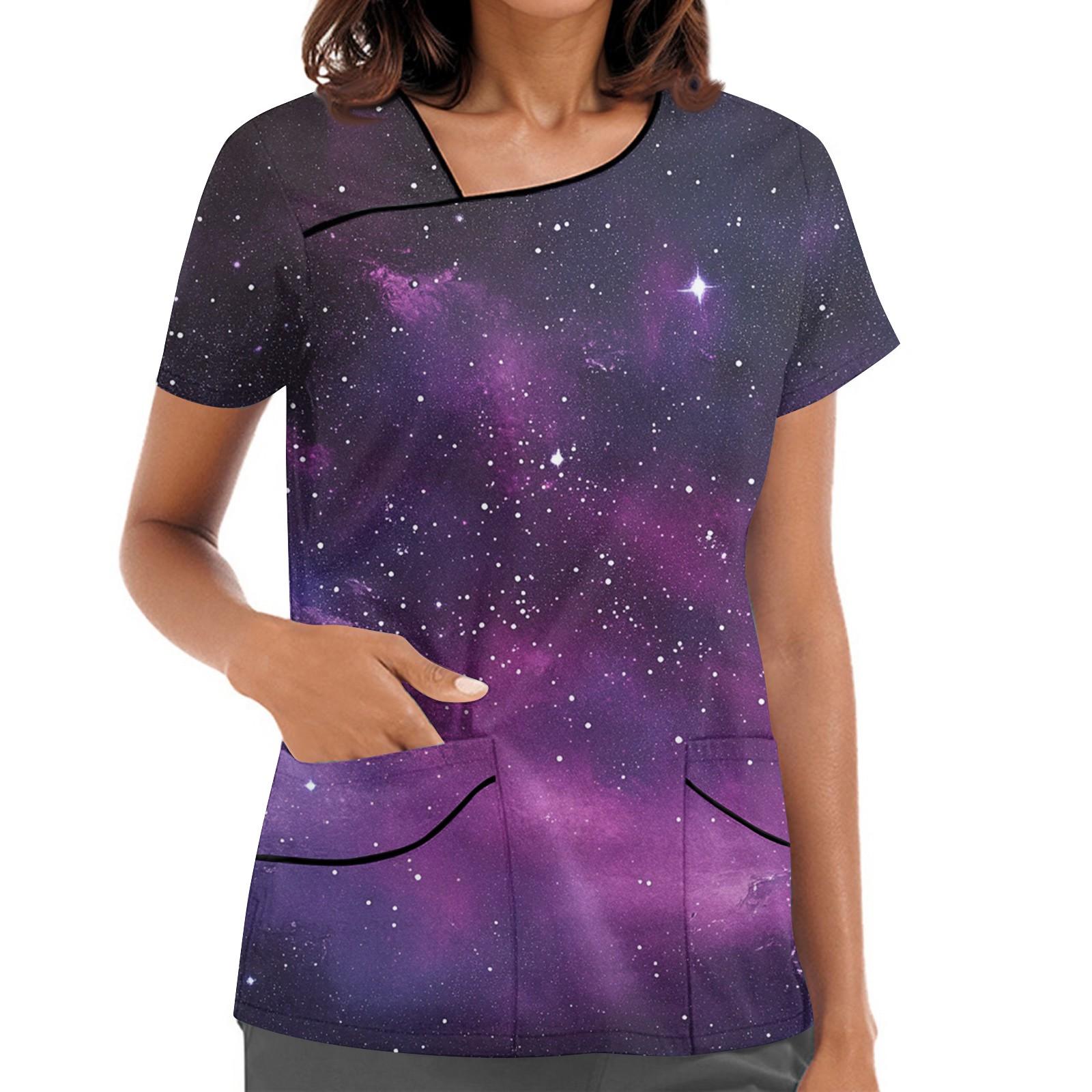 

Женская рабочая одежда с принтом, покатый воротник и двухслойные карманы, базовый верхний пуловер XL