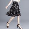 Elegant High-Waist Printed A-Line Skirt
