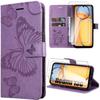 Case - E.F.CONNECTION - For Xiaomi Redmi 13C - Synthetic Leather - Butterfly Pattern - Card Slots and Stand