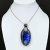 Blue Dendrite Opal Pendant Copper Wire Wrapped Pendant Moonstone Pendant Gift For Her Handmade Copper Jewelry Wire Wrapping Gemstone Jewelry