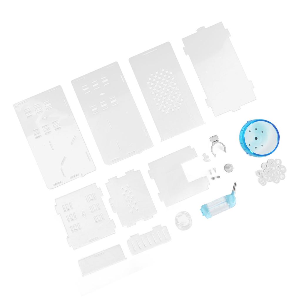 Clear Hamster Cage Acrylic with Silent Exercise Wheel Small Animal Cage for Little Hamster