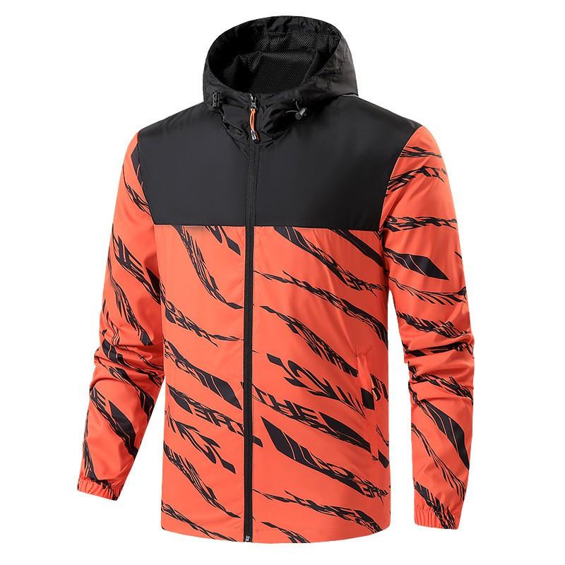 Mens Lightweight Hooded Windbreaker Jacket Slim Fit Casual Outerwear