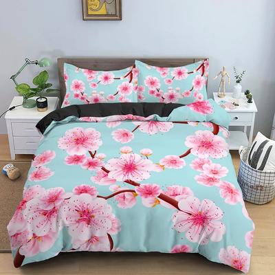 Juego de Funda Nórdica de Flores Estampado Floral Funda de Edredón Juego de Cama Funda de Colcha de Personalidad Con Funda de Almohada Cama Queen King Ropa de Cama