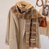 Wind retro leopard print imitation cashmere scarf women's autumn and winter new Spice Girl shawl thickened warm scarf