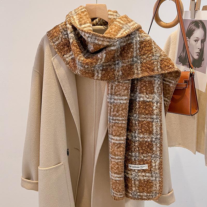 Wind retro leopard print imitation cashmere scarf women's autumn and winter new Spice Girl shawl thickened warm scarf