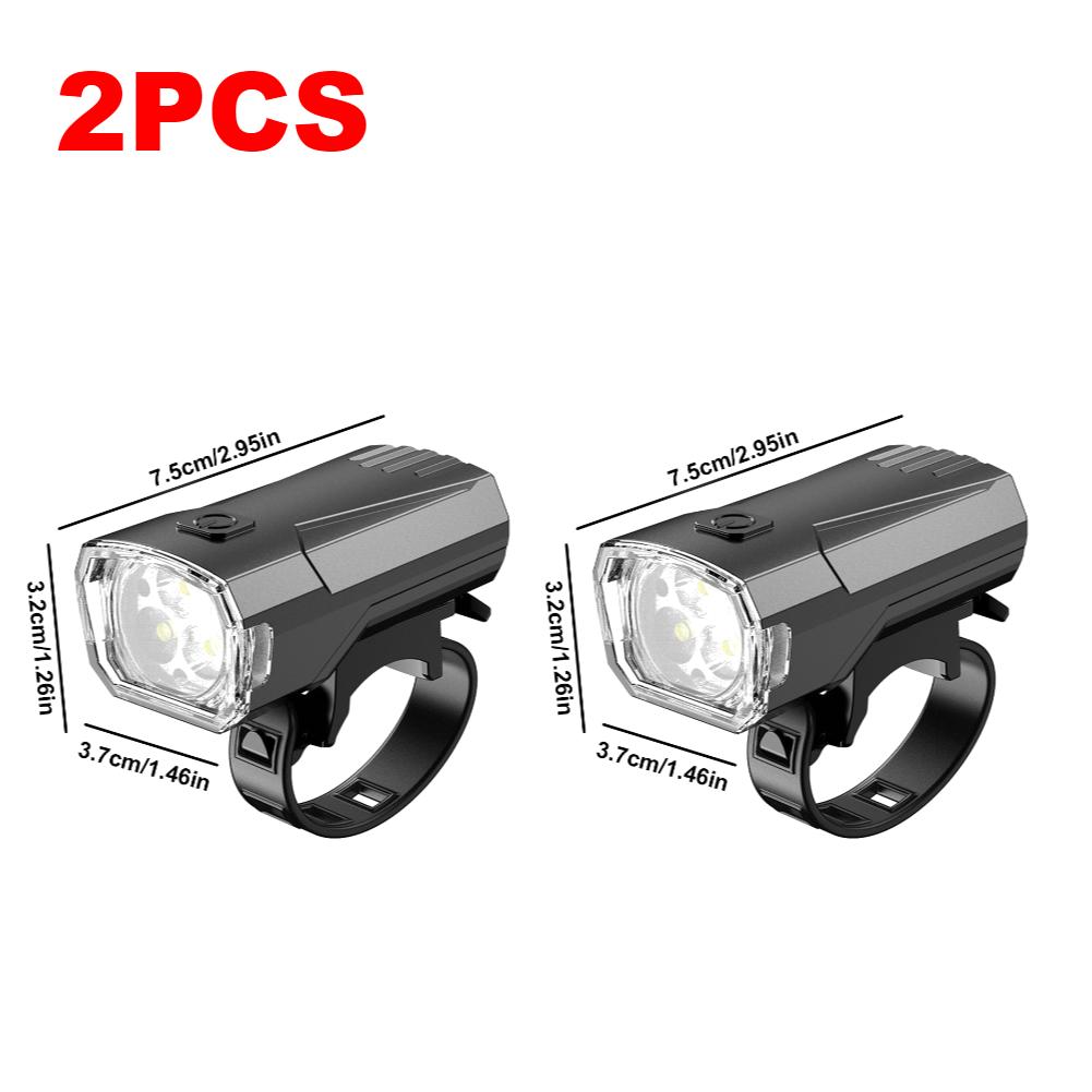 1-5PCS LED Bicycle Front Light Waterproof Headlight Night Safety Warning Lamp Rechargeable Bike Flashlight Cycling Accessories