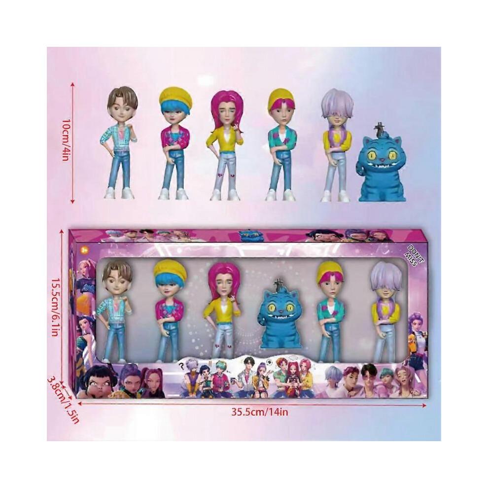(6pcs Mix A)6Pcs K-POP Demon Hunter Dolls Action Figure Saja Boys Toy Rumi Mira Zoey Figurine Doll Birthday Gift For Kids Fans