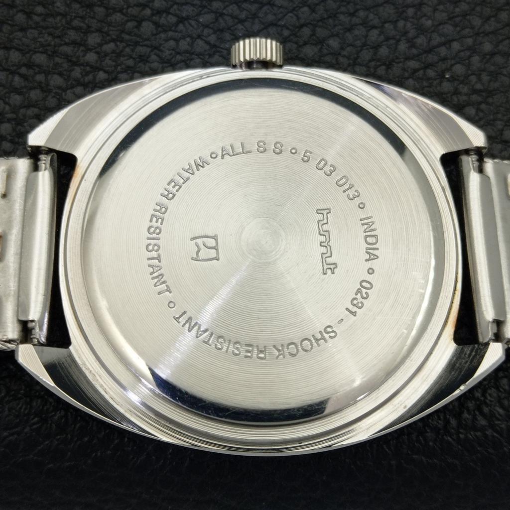 VINTAGE HMT KOHINOOR HAND-WINDING INDIAN MENS WHITE COLOR DIAL WATCH a440940-4 HT-a440940