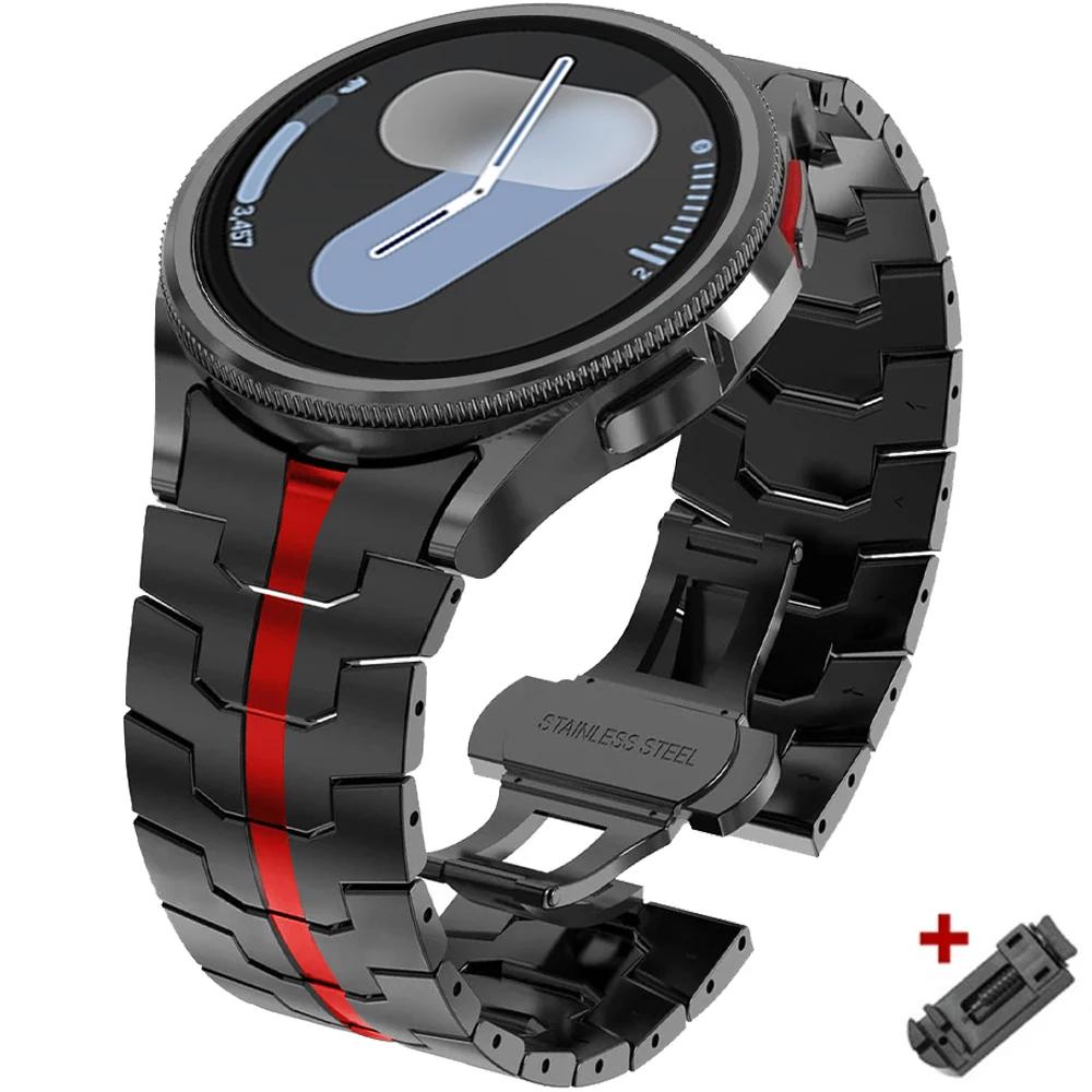 Edelstahlarmband für Samsung Galaxy Watch 7 6 5 4 40mm 44mm 6 Classic 43mm 47mm Ohne Lücken Metallarmband 5Pro 45mm Schnellverschluss
