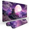 Kunst Ästhetik Lila Kirschblüte Mauspads Gaming-Matten Rutschfeste Schreibtischmatte Mausteppich Genähter Rand HD-Druck Büromatte