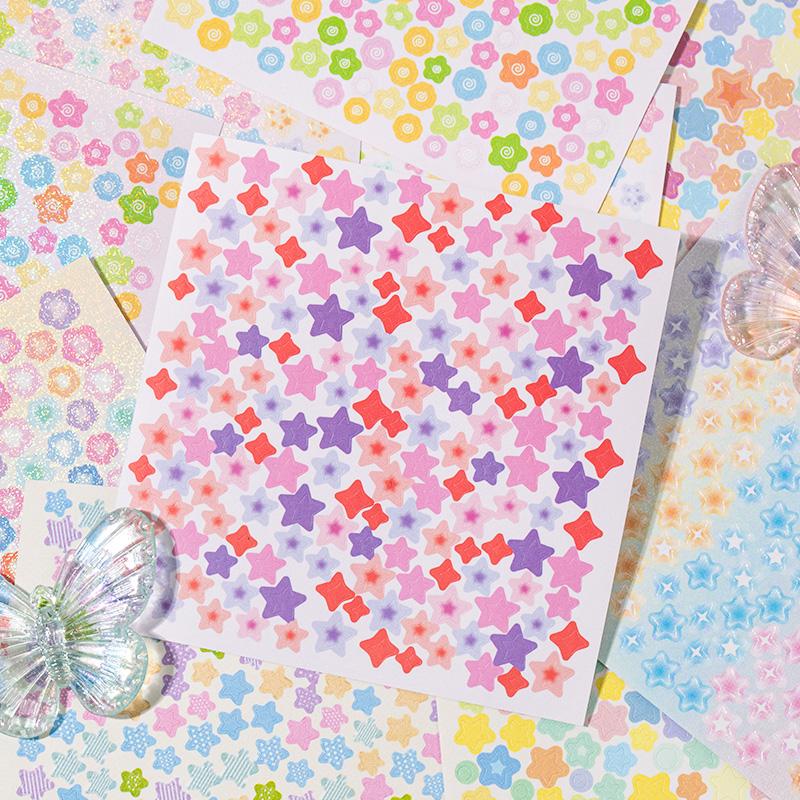 24Pcs/book Cute Die-cut Flash Decorative Stickers Book DIY Scrapbook Phone Case Decoration Collage Material Aesthetic Stationery