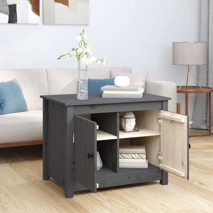 VidaXL Coffee Table Grey 71x49x55 Cm Solid Pine Wood 820928