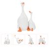 1Set Desktop Decor Resin Duck Shaped Lovely Resin Craft Ornament Home Office Desktop Statue Decoration Scene Layout