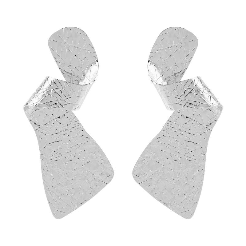 Personality Fashion Earrings Cold Wind Irregularly Folded Geometric Alloy Earrings