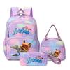 Large Capacity Schoolbag with Shoulder Strap; Student Three-piece Pencil Case Set