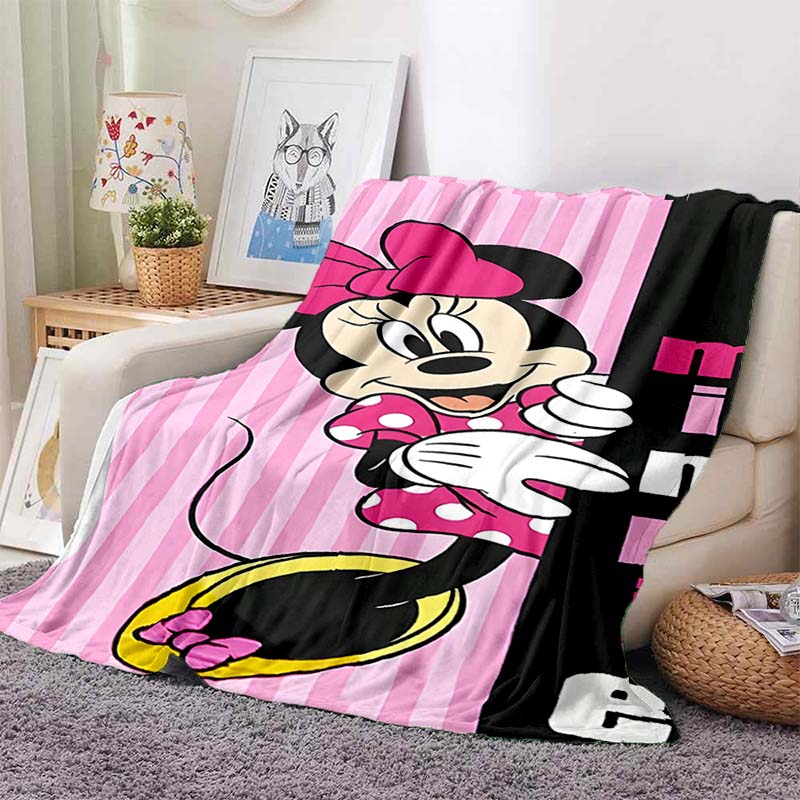 17 Styles Minnie Mickey Mouse Cartoon Print Blanket for Soft Flannel Throw Fluffy Sofa Bed Home Travel Camping Picnic