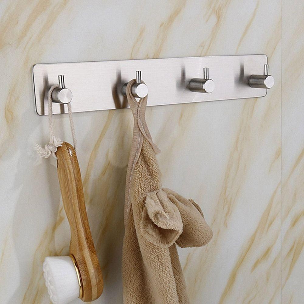 Black Coat Hooks Hanging Towel Holder Multi-Purpose Stainless Steel Wall Hook  Bathroom