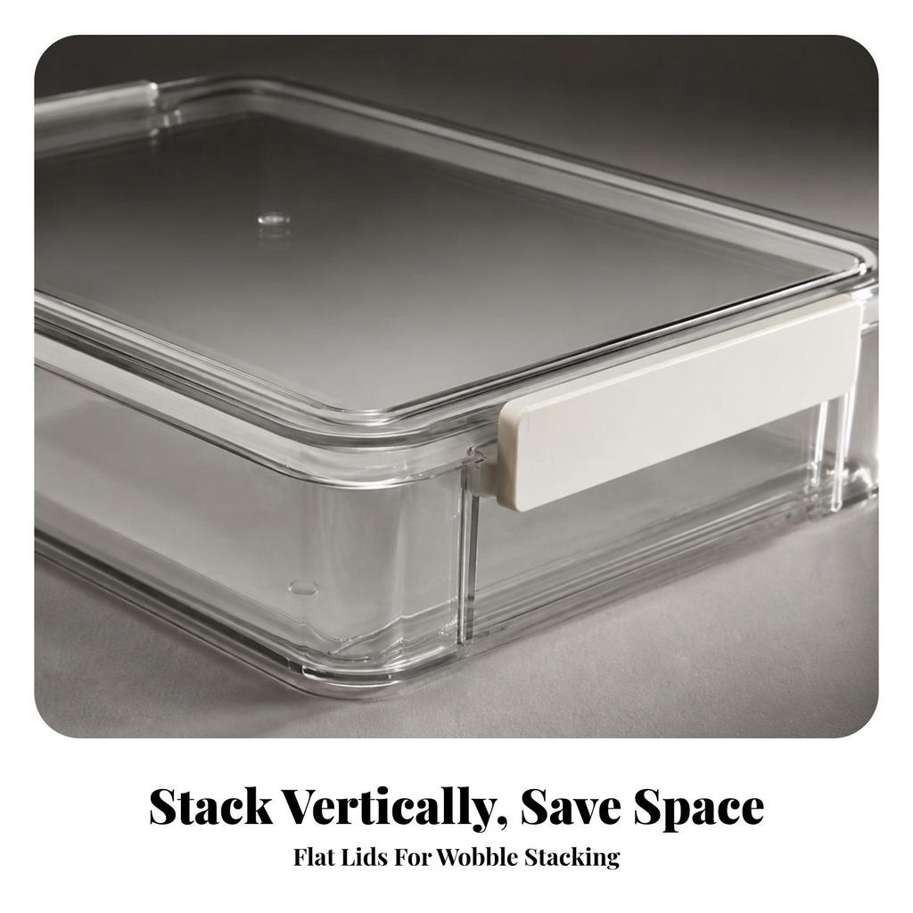 Rectangular Synthetic Storage Box Secure with Latch Sturdy for Desk
