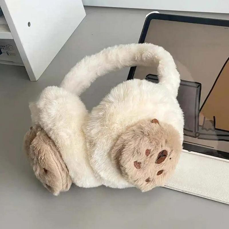 

Мягкие плюшевые наушники Capybara с полным пальцем, утолщенные зимние перчатки с рисунком, ветрозащитные утеплители для ушей, складные уличные чехлы