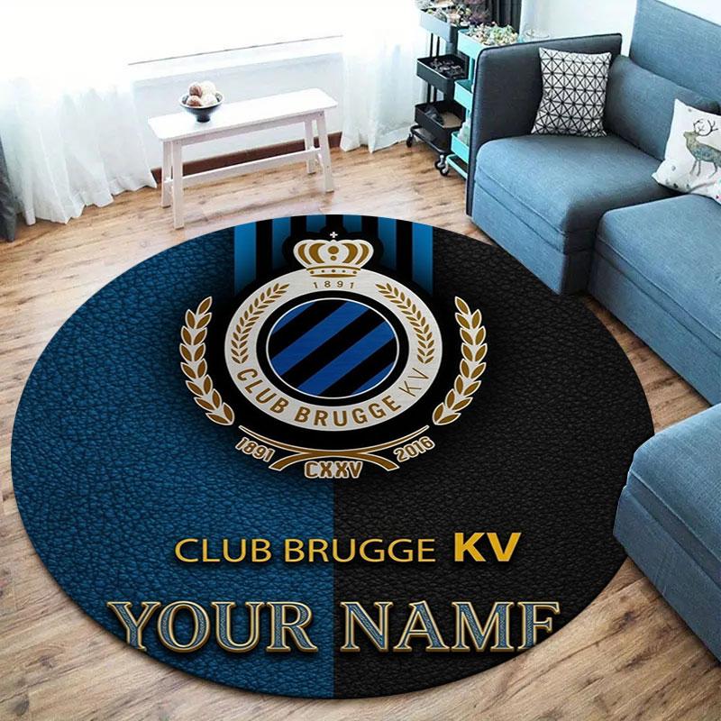 Club Brugge KV Custom Name Round Area Rug,Carpet Rug for Living Room Bedroom Sofa Playroom Decor,Non-slip Floor Mat