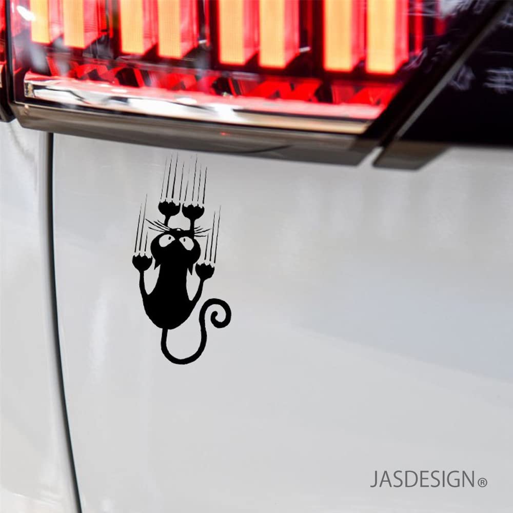 [JASDESIGN] Cat Sticker Cat Sticker Cutting Sticker Car Motorcycle Decal Funny Cute JM-280 (White Silver, 1)