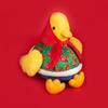 Cartoon Chicken Creative Duck Plush With Flower Coat Headscarf Toy Pillow