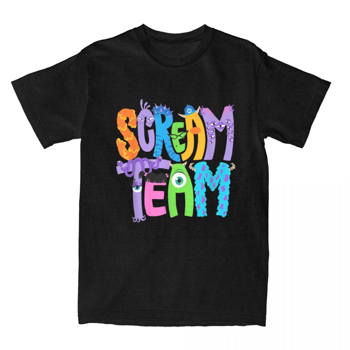 

Monsters Inc. Scream Team Halloween T Shirt Harajuku Versatile Men Women Short Sleeve Cartoon Cotton Amusing Vintage Unisex Tops 4XL