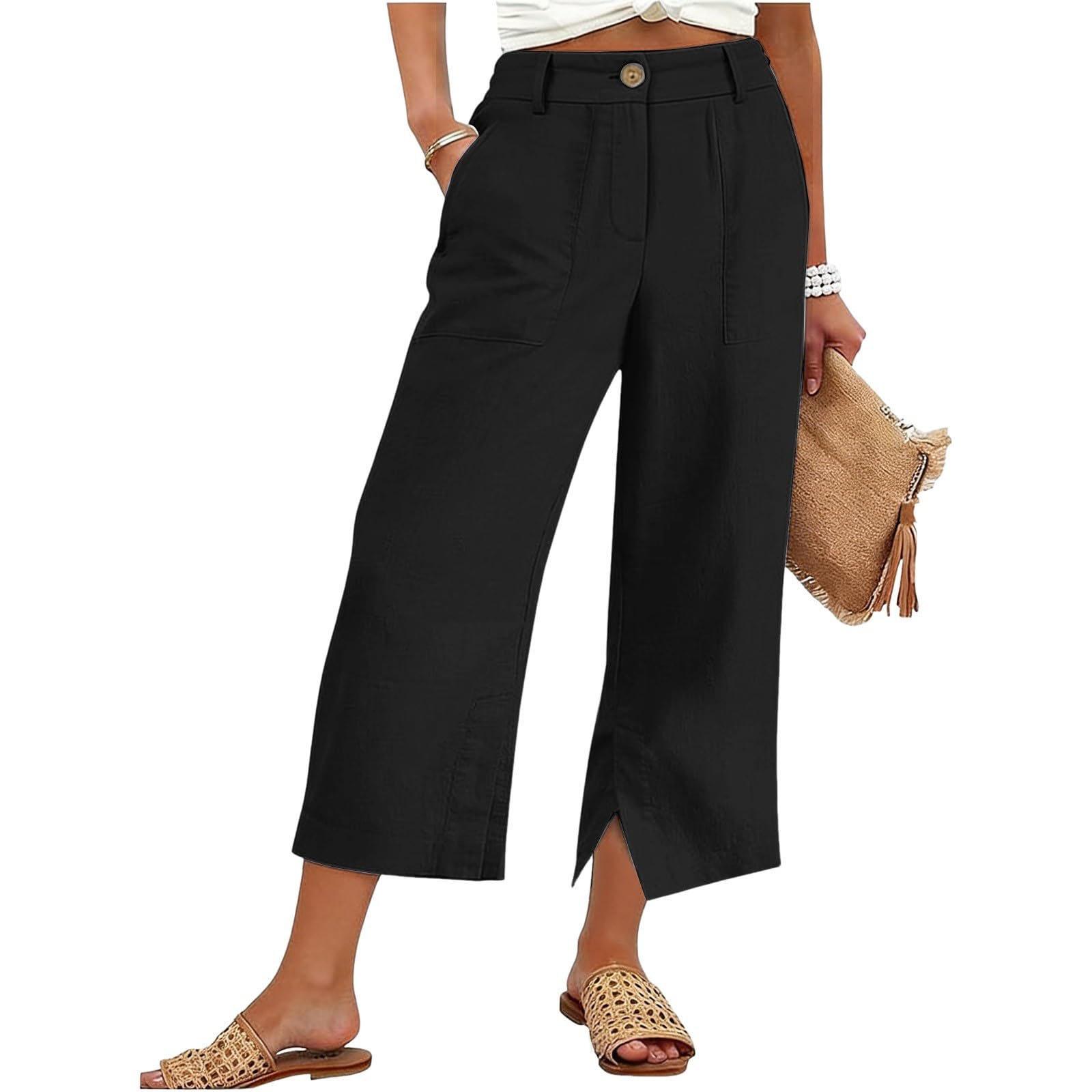 Women s Fashionable Casual -Color Trousers: Sporty Straight-Leg Loose-Fit Pants L чёрный