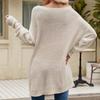 IHUASU Damen Herbst- und Wintermode Einfarbig Knopf Seilstrick Lockerer Pullover