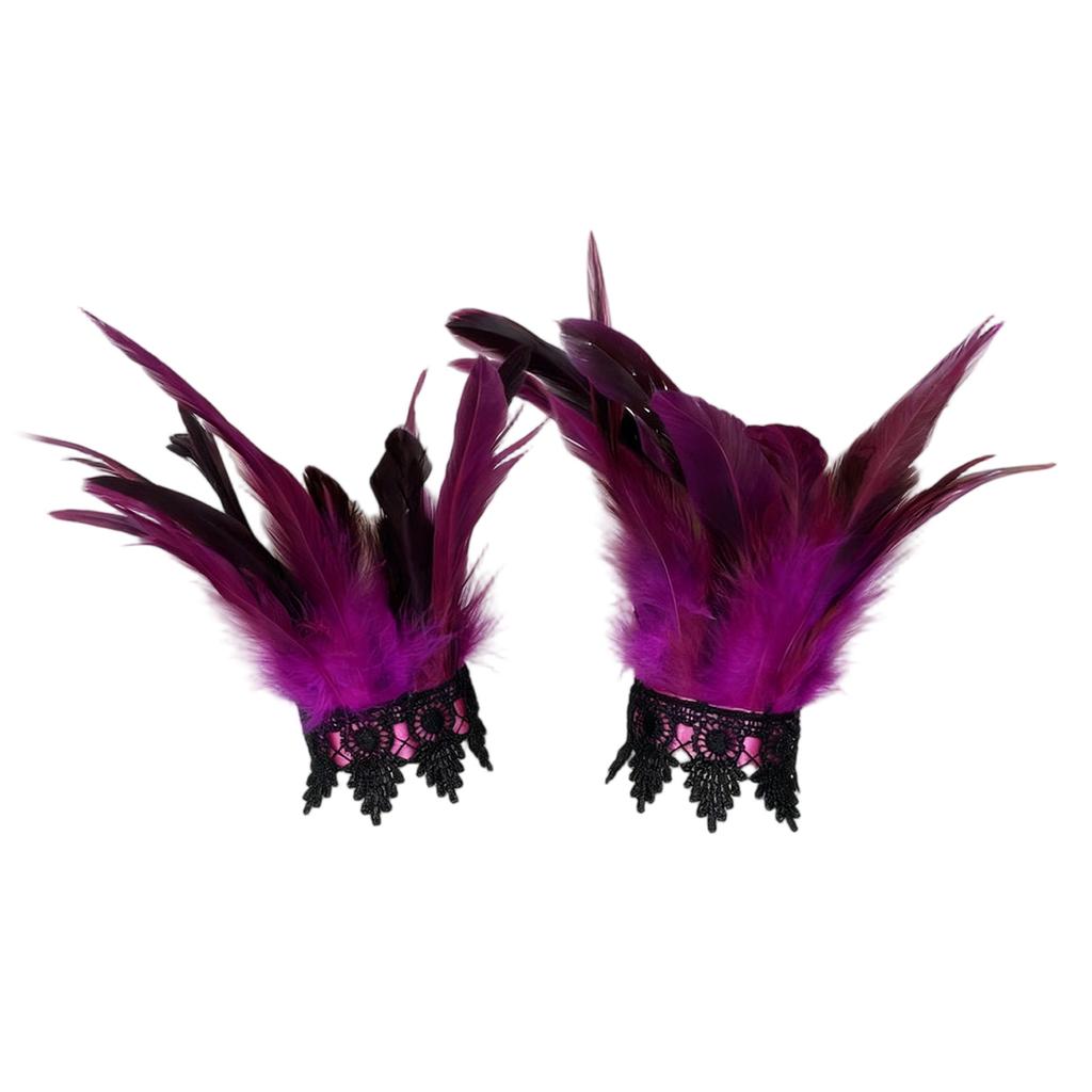 Women's Feather Wristbands, Colorful Feather Armbands, Costume Accessories For Carnival, Parties, And Stage Performances