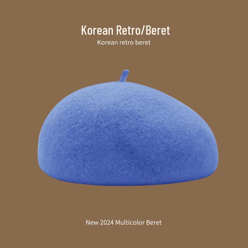 

Женский шерстяной вязаный берет в корейском стиле – Теплая ретро восьмиугольная шляпа M (56-58cm)