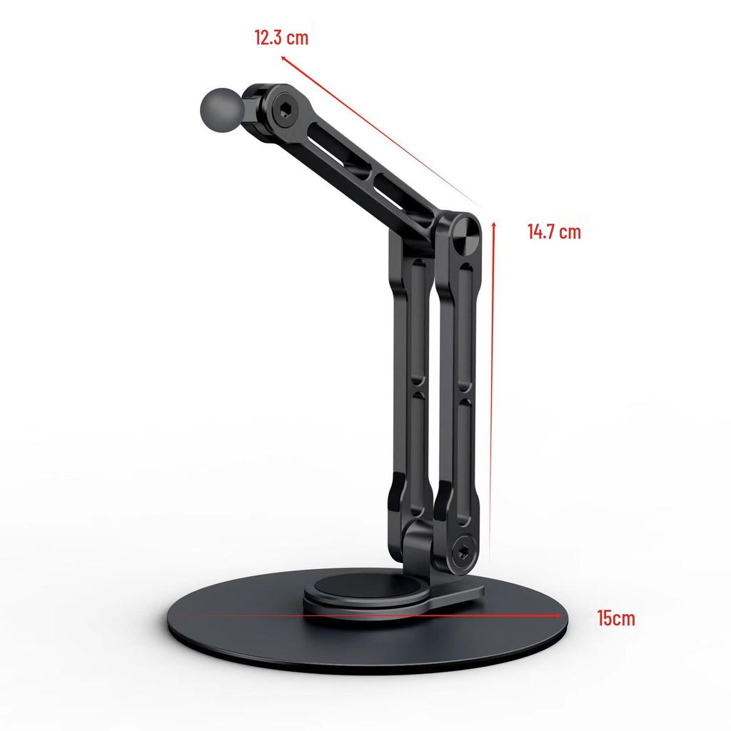 Suport Monitor Industrial cu Touchscreen Ajustabil 17.3” cu Cap Universal cu Bilă și Compatibilitate VESA 75-100