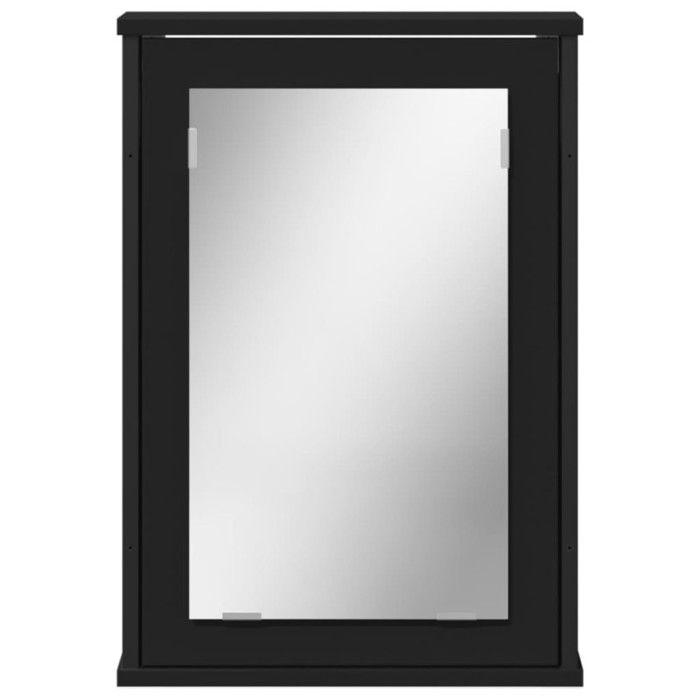 VidaXL Bathroom Mirror Cabinet, Wall-Mounted Toilet Cupboard with Mirror, Storage Furniture, Modern, Black Wood 842431