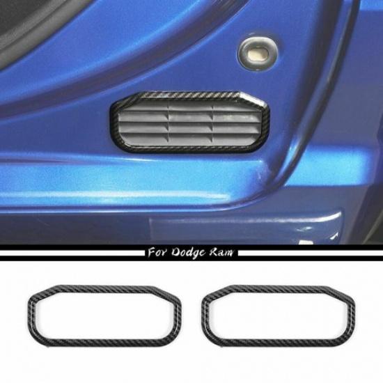 For 10-17 Dodge RAM 1500 Carbon Fiber Rear Door Side Air Exhaust Vent Cover Trim