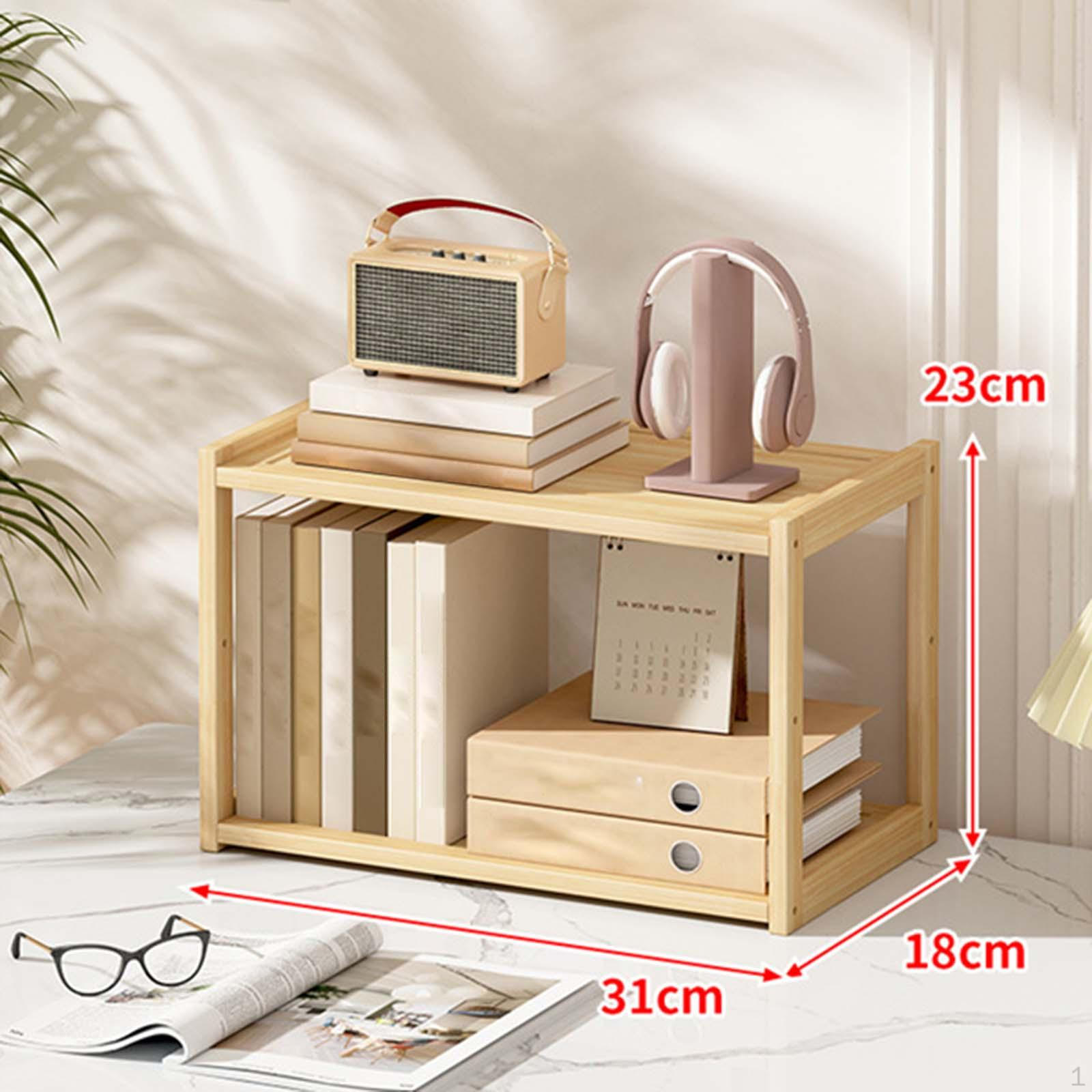 Деревянный стеллаж для хранения, книжная полка, приправа, настольный органайзер, настольная полка для мужчин 2 Layer