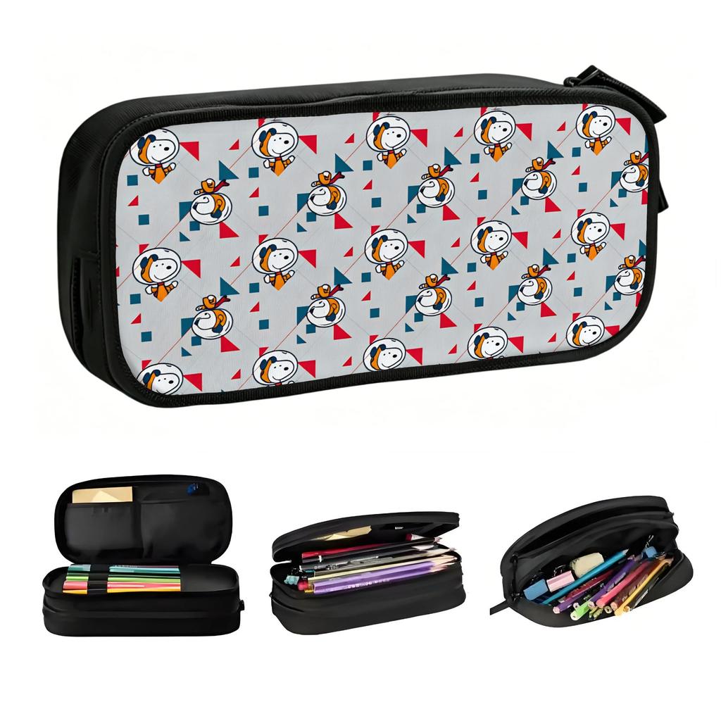 Cute Snoopy Woodstock Cartoon Beagle Pencil Case for Girls Boys Big Capacity Pencil Box School Supplies