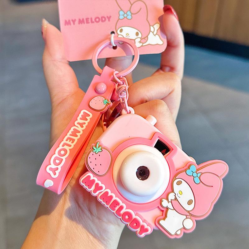

Sanrio Key Ring Hello Kitty Kuromi Cinnamoroll Key Ring Pendant Pouch Decoration Piece Accessories Projector Camera Animation Innovative Plaything