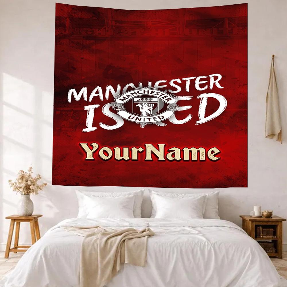 Manchester Custom Your Name Wall Decor Tapestry Art For Pet Memorial Birthdaywedding Party Backdrop Family Gift