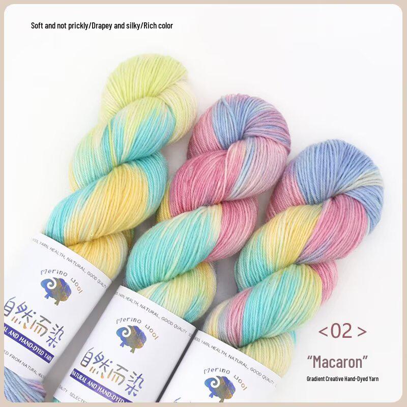 Hand-Dyed Blended Wool Yarn for Crochet & Knitting: 100g Skeins for Hats, Scarves, Sweaters & Coats