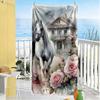 Horse Beach Towel Super Soft Microfiber Quickdry Fabric Comfortable Lightweight Suitable for Swimming, Gym, Camping, Yoga Vacation