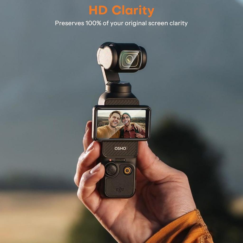 OMOTON 2+2 Pack Screen Protector for DJI Osmo Pocket 3, Tempered Glass Screen Protector with Easy Installation Tray for DJI Osmo Pocket 3