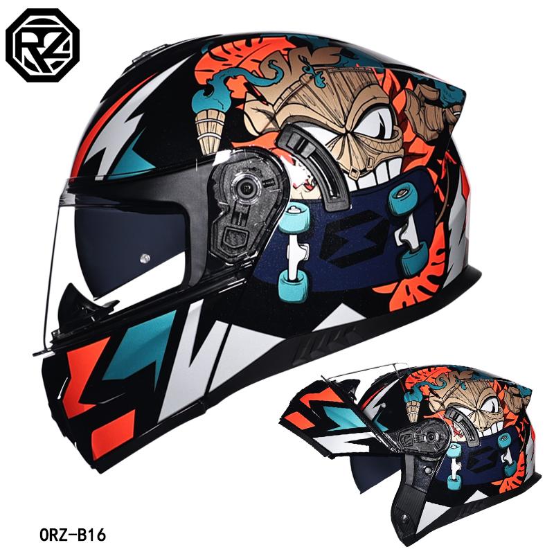 2025 Orz motorcycle helmet, men's and women's reversible helmet, motorcycle half full helmet, cool street bike all year round