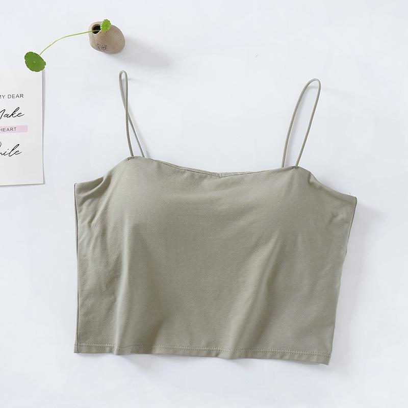 White Summer Women's Camisole with Built-in Bra and Beautiful Back Design